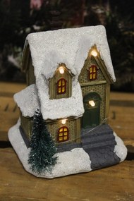 Hnedý svietiaci domček 12cm