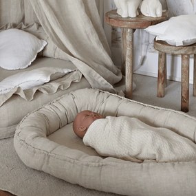 Ľanové hniezdo pre bábätko prírodné