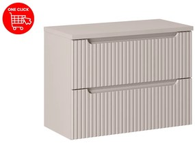 Závěsná skříňka pod umyvadlo Nova Cashmere II s deskou 80 cm kašmír