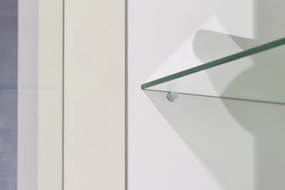 Vysoká vitrína Caracas typ 02, dub / biely lesk, s osvetlením