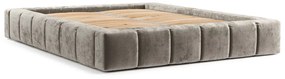 Béžová čalúnená dvojlôžková posteľ s úložným priestorom s roštom 160x200 cm Aruba L – Maison de Rêve
