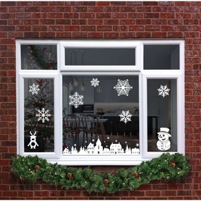 Antistatické nálepky na okno Vianočné - 32 ks