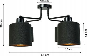 BERGE Závesná lampa DRON 4xE27 GOLD ABBEY