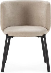 Béžové čalúnené jedálenské kreslá v súprave 2 ks Ginny – MOME