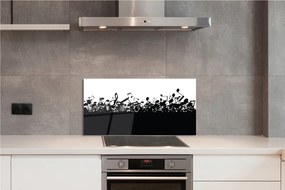 Sklenený obklad do kuchyne Čierna a biela poznámky 140x70 cm