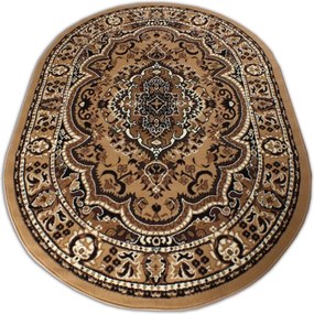 DY Oválny orientálny hnedý koberec Alfa 06 Rozmer: 150x210 cm