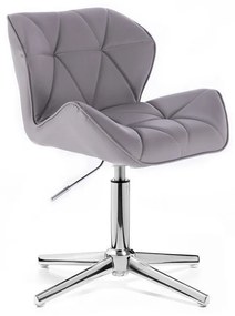 LuxuryForm DESIGN Stolička MILANO na striebornom kríži - sivá
