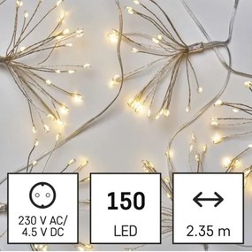 LED Vianočná reťaz 150xLED/5,35m teplá biela