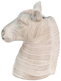 Šedý cementový kvetináč v dizajne hlavy zebry - 21*13*26 cm