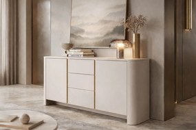 Komoda Sorrenti 168 cm - kašmírová / zlatá
