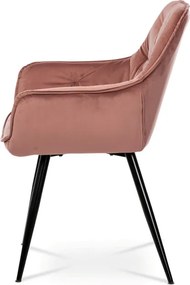 Jedálenská stolička zamatová, ružová DCH-421 PINK4