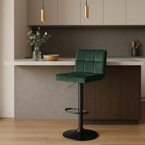 PROXIMA.store - Čalúnená barová stolička NERO FARBA: zelená