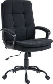 HOMCOM ergonomická kancelárska stolička s dvojvrstvovým polstrovaním — otočná, nastaviteľná výška, hojdanie, nosnosť 120 kg, čierna | Aosom