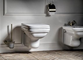 Kerasan Kerasan, WALDORF WC sedátko, Soft Close, biela/bronz, 418601