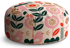 Taburet Circle retro folklór, farebná