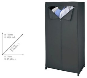 Wenko Skladacia skriňa z fólie PEVA Deep Black, 150 x 50 x 75 cm
