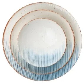 24-dielna jedálenská súprava, biela/modrá, porcelán