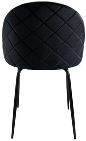 Jedálenská stolička FARGO zamatová, čierna