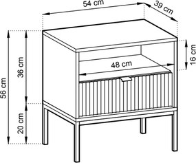 PROXIMA.store - Dizajnový nočný stolík - NOVA (set 2 ks) FARBA: biela, FARBA NÔH: zlatá