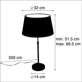 Stolná lampa čierna s tienidlom čiernym so zlatom 35 cm - Parte