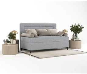 Sivá čalúnená jednolôžková posteľ 80x200 cm Alba – Maison de Rêve