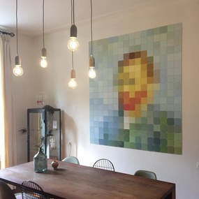 Priemyselné závesné svietidlo sivý betón - Cava 5