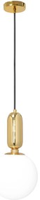 Toolight Toolight, Kovová stropná lampa sklenená APP474-1CP, zlatá, OSW-00606