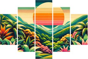 Obraz - Pestrofarebný západ slnka (150x105 cm)