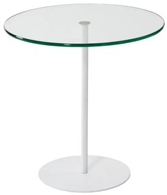 Odkladací stolík CHILL 50x50 cm biela/číra