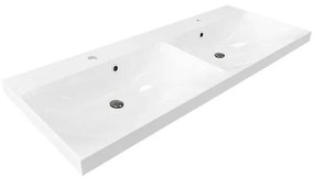 Mereo, Opto, kúpeľňová skrinka s umývadlom z liatého mramoru, 121x46x63 cm, biela lesklá, MER-CN913M