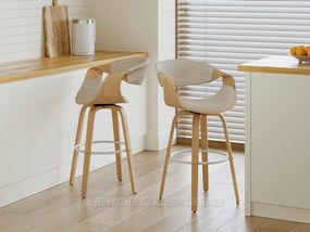 Barová stolička Bendover (béžová). Akcia -16%. Vlastná spoľahlivá doprava až k Vám domov. 1136373