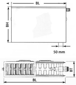 Kermi Therm X2 Plan-V deskový radiátor 22 600 / 1000 PTV220601001R1K