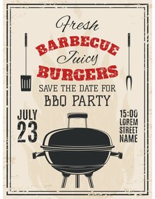 Ceduľa Barbecue Burgers Party