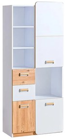 Regál Lorento 07 brilantná biela/dub nash