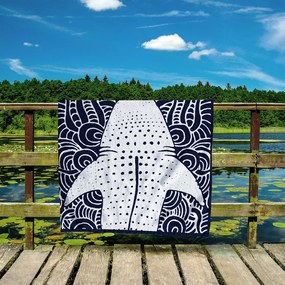 Tmavomodrá plážová osuška 90x180 cm Shark - DecoKing
