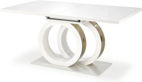 Rozkladací jedálenský stôl GALARDO 160/200 cm biely/zlatý