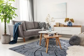 Koberec COZY 8875 Wood sivý/nebeský