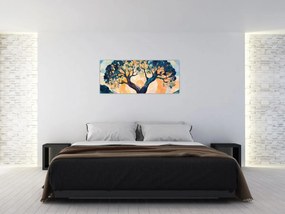 Obraz – Mozaika – slnko a strom II. (120x50 cm)