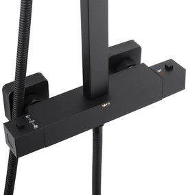 Sprchová súprava GABI s termostatickou batériou - 25x25 cm - čierna matná