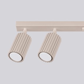 Bodové svietidlo Karbon, 6x tmavobéžové hliníkové tienidlo, (možnosť polohovania)