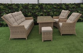 Záhradná jedálenská súprava BERKLEY 3 prírodná