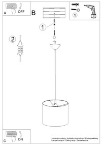 Sollux SL.1403 - Luster na lanku NOVA 1xE27/15W/230V pr. 30 cm biela