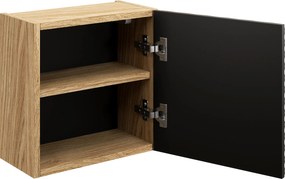 Comad Kúpeľňová skrinka závesná horná Qubik Ocean Black 35 čierna/dub olejovaný