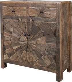 Hnedá antik drevená komoda z recyklovaného dreva Grimaud - 90*41*100 cm