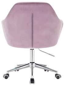 LuxuryForm DESIGN Kreslo ANDORA VELUR na strieborné podstave s kolieskami - levanduľa