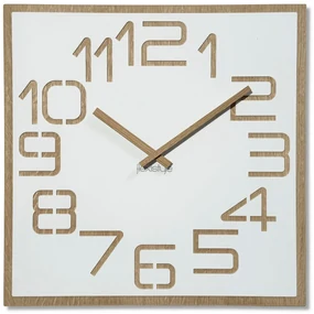Dekorstudio Moderné drevené hodiny EKO Digits biele - 50cm