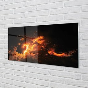 Sklenený obraz ohnivý drak 100x50 cm