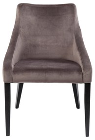 Mode stolička sivý zamat / čierne nohy