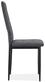 Antracitové zamatové jedálenské stoličky v súprave 2 ks Becca – Støraa
