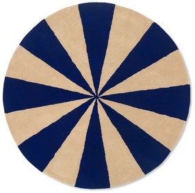 Okrúhly všívaný koberec Arch, malý – modrý/sivobiely